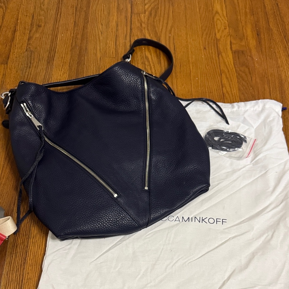 Rebecca Minkoff Navy Hobo Bag with Silver Accents